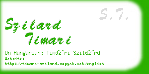 szilard timari business card